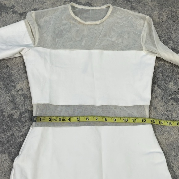 Israella Kobla Mutu Dress Mini Sheer Mesh White Long Sleeve Bridal Bachelorette - Picture 8 of 14